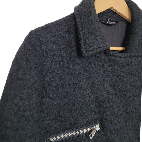 TOPSHOP Women's Coat Oversize Wool Zip Up Size 6 - Picture 4 of 12